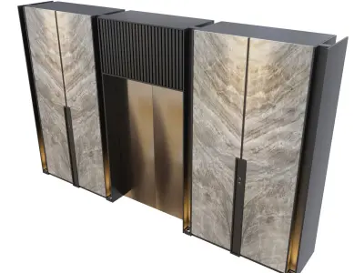 Elevator with marble doors 3D model