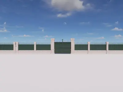 22 Styles of Iron Wall Fences Vietnam French House Villa 3D model