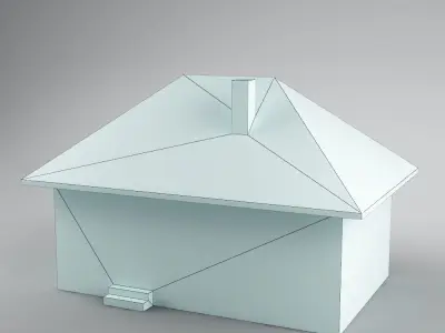 Paper house low poly Low-poly 3D model