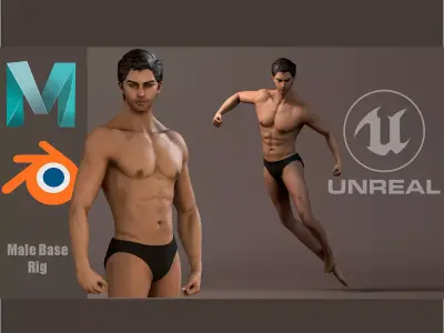 Male Base Rig Low-poly 3D model