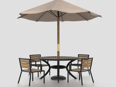 GARDEN FURNITURE SET Low-poly 3D model