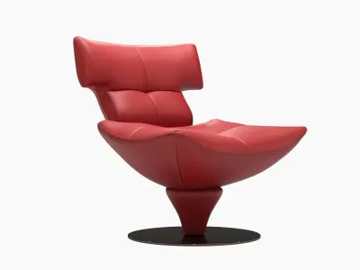 Modern Leather Stylish Lounge Chair 3D model