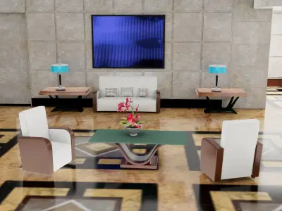 Modern Lobby Interior 3D Model Low-poly 3D model