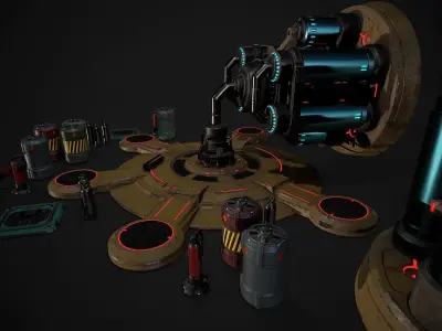  Game sci-fi asset pack Low-poly 3D model