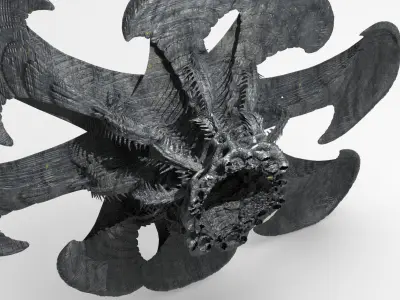Xeno Inspired Spine Ship 2 3D model