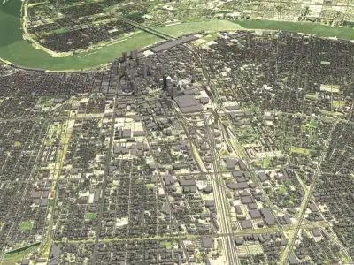 Cityscape New Orleans  Louisiana USA  3D model