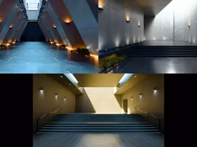 Free Concrete Brutalist Locations - Set of three Free 3D model