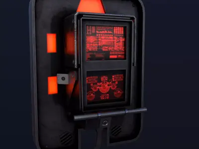 Sci-Fi Console-Computer 3 Low-poly 3D model