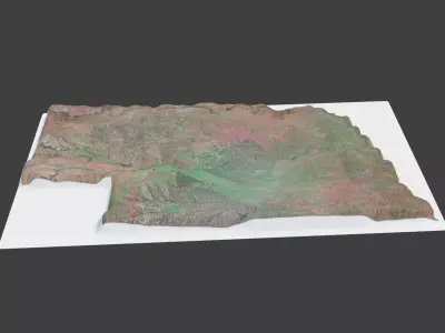 Nebraska State Low-poly 3D model