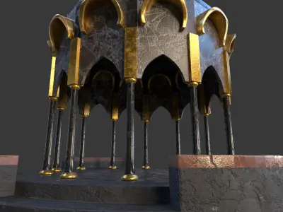 Ottoman Dome Pavilion Low-poly 3D model