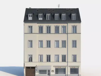 Residential City Building - Row - 07 - Shopfront 3D model
