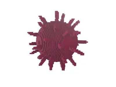 Voxel Virus v2 003 Low-poly 3D model