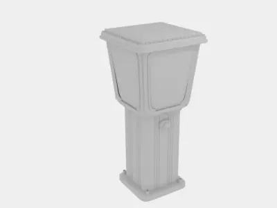 Solar Bollard Garden Light 3D model