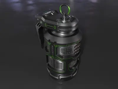 Sci-fi Grenade Low-poly 3D model