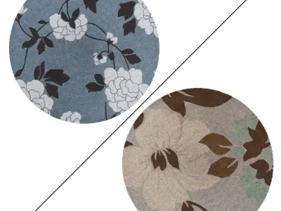 Round Rug Set 203 3D model
