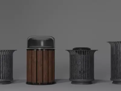 Trash cans 3D model