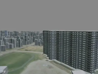 Customisable City Low-poly 3D model