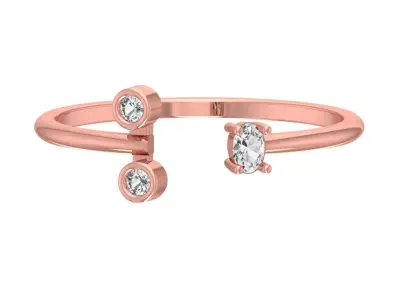 Three Stone Light Weight Band Ring 3D print model 3