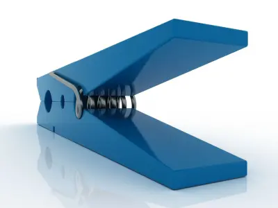 CLOTHES PEG BLUE PLASTIC Low-poly 3D model