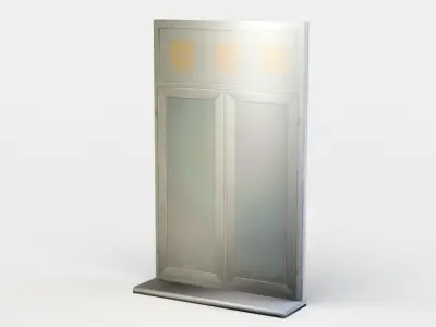 Window metal door with flowers Low-poly 3D model