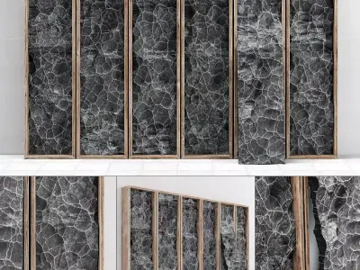 Slab stone rock frame 3D model