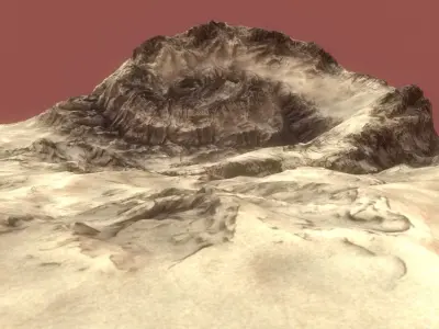 alien terrain Low-poly 3D model