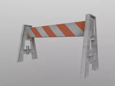 Traffic Barrier Low-poly 3D model