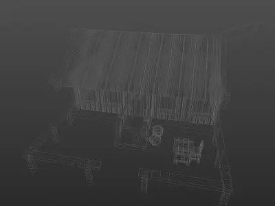 Tavern Stylized Low Poly Low-poly 3D model