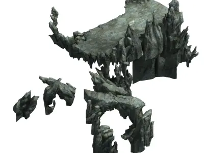 Demon Palace - mountain gravel 09 3D model