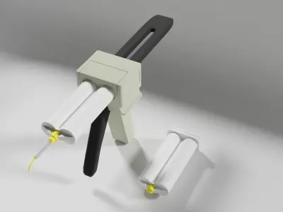 Dental Impression Material - Silicone and dispenser 3D model