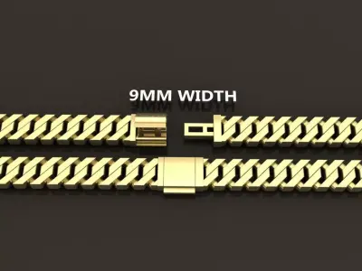Cuban Chain Link Box Style 9MM WIDTH  3D print model