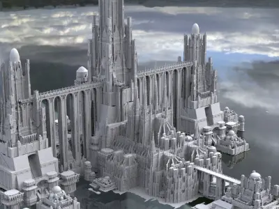 Victorian fantasy architecture Collection kitbash 1 3D model