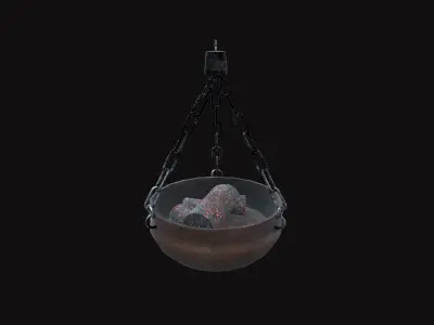 Medieval Torch V26 Low-poly 3D model