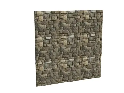 Stone Wall Low-poly 3D model