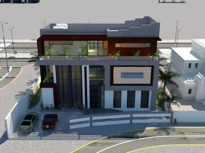 Modern Residential Villa  Exterior Design 3D model