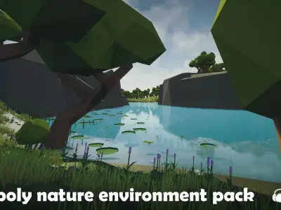 Low poly nature environment pack Low-poly 3D model
