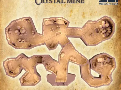Small Crystal Mine Tabletop Terrain 28 MM 3D print model