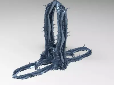 Hydra dark alien stone arch  Low-poly 3D model