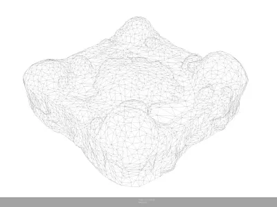 Stylized Snowy Ground Game Ready - AI Low-poly 3D model