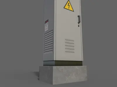 PBR Electric Box LightGrey V2 Low-poly 3D model