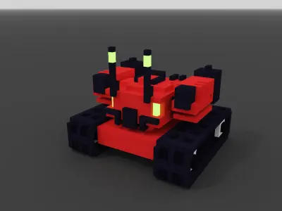 voxel or pixel robot -minecraft 3D model