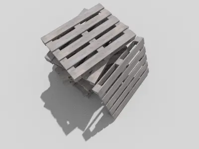 woden pallet 14 Low-poly 3D model