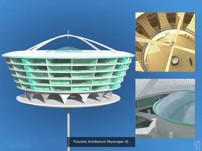 Futuristic Architecture Skyscrapers 3D Model Pack