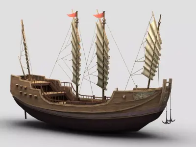 Ancient Chinese Ship 04 3D model