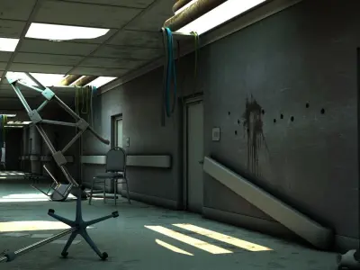 Damaged Hallway MAX 3D model