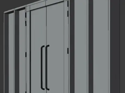Stainless steel door and frame 3D model