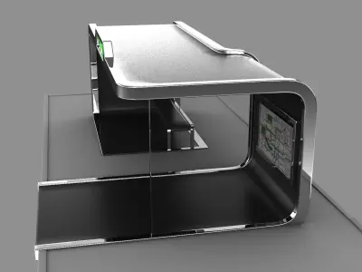 Bus Stop Low-poly 3D model