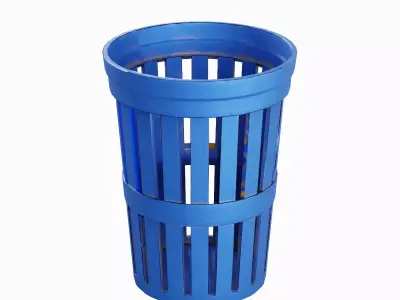Street Trash Can 05 Low-poly 3D model