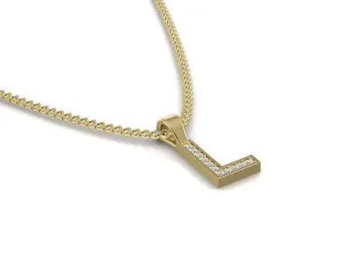 Pendant L letter 3D print model