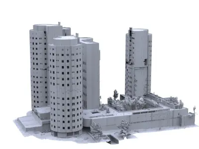 Sci fi Block of flats 3D model